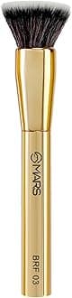 MARS Artist's Arsenal Premium Professional Foundation Flat Makeup Brush | Feather Soft Touch | Precise Synthetic Bristle | Luxe Packaging Flat Straight Makeup Brush (Golden)