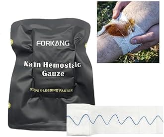 Hemostatic Gauze | Stop Bleeding Hemostatic Dressing | Quick Emergency Blood Clotting Combat Gauze | 2.95" x 145" (Type B: 7.5cm x 3.7m) | Trauma Wound Care | for Emergency Medical Kits