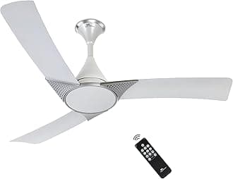 Signature Raptor 1200mm BLDC Designer Ceiling Fan | 350 RPM, 32W Low Power | 60% Energy Saving | Reverse Rotation | 4 Smart Modes | High Airflow | Low Noise | 2-Year Warranty [SPARKLE WHITE]