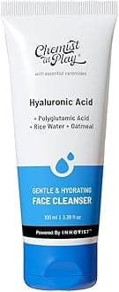 Chemist At Play Gentle & Hydrating Face Cleanser | Hydrates Dull & Dry Skin | Enriched with Vitamin E, Rice Water & Oatmeal | Removes Excess Oil & Dirt | For All Skin Types | For Men & Women | 100ml