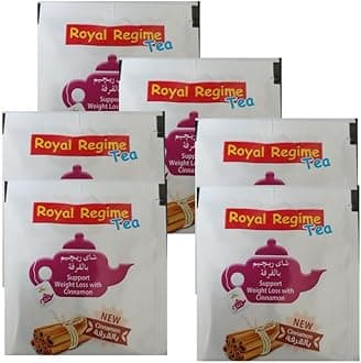 Royal Regime Tea New Peach Flavour All Natural Flavour Zero Calories - Improves Metabolism & Reduces Waist Herbal Peach Flavour Pack of 6 Tea Bags (Only Trial Pack Weekly) (Product of Egypt)