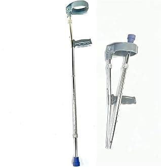 SYALEO Walking Crutches Medical Elbow Crutch Folding Aluminum Walking Stick Lightweight Height Adjustable Telescopic Forearm Crutch Ergonomic Cuff for Women Men Lightweight Walking Aid