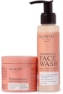 - Nuskhe By Paras | Pigmentation Free Combo | Papaya Anti Blemish Cream 100ml & Papaya Pigmentation Face Wash 100gm| For Dark Spots, Blemishes & Uneven Skin Tone | Men & Women