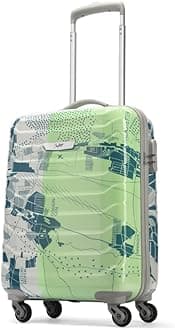 Cabin Trooper 55 Cms Small Abs Hardshellsided 4 Wheels Spinner Printed Luggage/Inline Suitcase/Trolley Back (Pale Green), Large