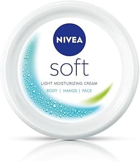NIVEA Soft Light Moisturizer For Face, Hand & Body, Instant Hydration, Non-Greasy Cream With Vitamin E & Jojoba Oil, 50ml