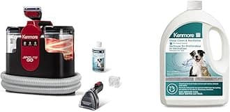 Kenmore KW1050 SpotLite Go Portable Heated Carpet & Upholstery Spot Cleaner + Kenmore KS1010 Deep Clean & Revitalize Pet Carpet Spot Cleaner Formula, 64 Oz