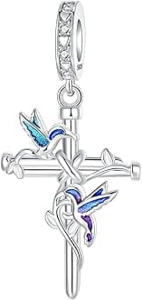 Hummingbird Cross Charm