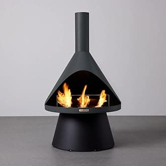 TerraFlame Lloyd Modern Gel Fuel Fireplace | Graphite | Clean Burning and Smoke-Free | Portable and Freestanding | Fireplace for Indoor and Outdoor Use | Electroplated Steel