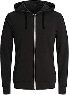 Mens Fashion Hoodie Full-Zip up Sports Jacket Long Sleeve Lightweight Slim Fit Fluorescent Pullover