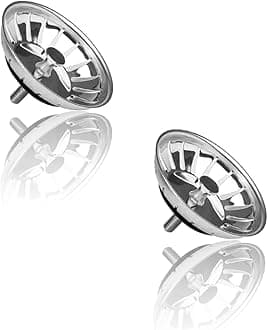Sweet seven 2PCS Universal Silicone Sink Strainer Stopper - Kitchen Drain Strainers for Food Catching - Silver Sink Plug for Effective Kitchen Drainage
