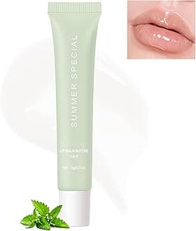 Vegan Lip Butter, Deep Nourishing Plant-Based Vegan Chapstick, Instant Moisture, Shine and Hydration - Sheer-Tinted, Soothing Lip Care, Lip Balm for Dry, Cracked and Chapped Lips, #2 Mint
