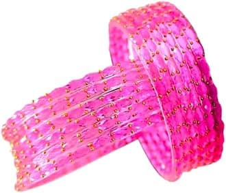 GenericRain Drop Glass Bangles Set For Women And Girls | Light Weight Bangles | Traditional Transparent Fancy Glass Chudi Set for Wedding, Party (12 Bangles)