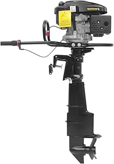 4 Stroke 7.5HP Outboard Motor, Outboard Motor Boat Engine, Heavy Duty Fishing Boat Engine Marine Engine for Fishing Aquaculture Outdoor Adventure