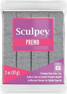 Sculpey Premo Light-Weight Professional Crafting Clay, Grey Granite