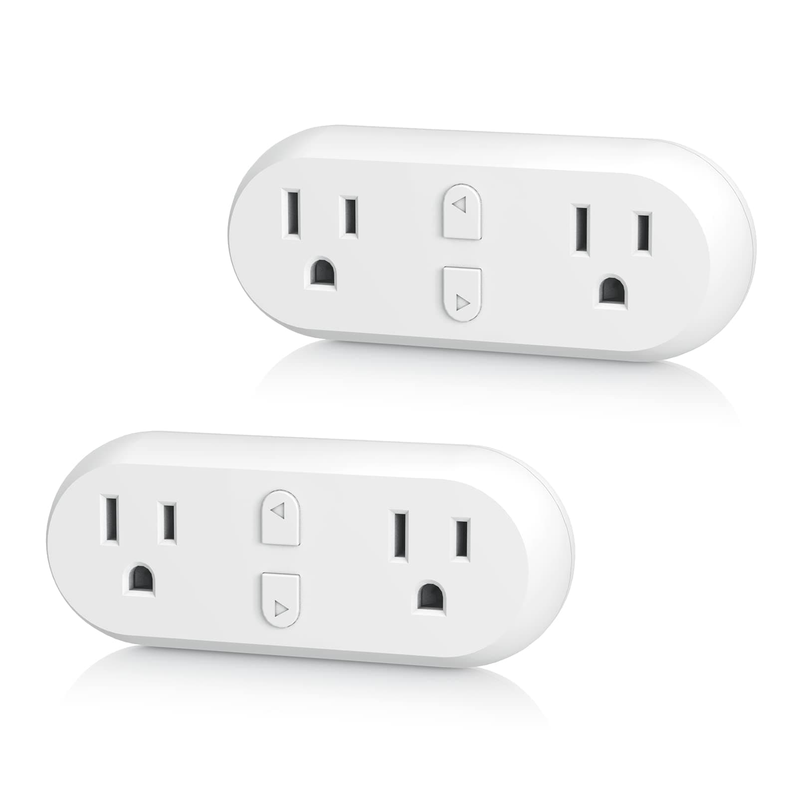 HBN Smart Plug 15A, WiFi Outlet Extender Dual Socket Plugs Works with Alexa, Google Home Assistant, Remote Control with Timer Function, No Hub Required, ETL Certified, 2.4G WiFi Only, 2-Pack