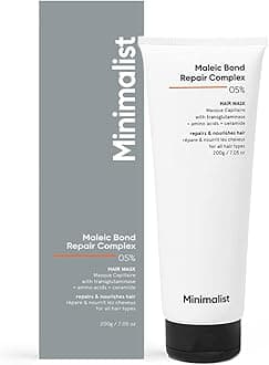 Minimalist Hair Mask For Repairing Dry, Damaged & Dull Hair | Maleic Bond Repair Complex 05% with Transglutaminase, Amino Acids & Ceramides| For Women & Men | 200 gm