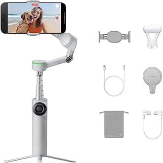 Insta360 Flow 2 Pro Creator Kit Gray - Industry's First AI-Powered Smartphone Gimbal (Apple DockKit Compatible), Revolutionary 360-Degree Pan Tracking, Free Tilt, Built-in Tripod/Selfie Stick