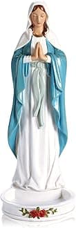 Our Lady of Grace The Virgin Mary Statue,Blessed Mother Mary Rosary Holder Figure for Altar,Catholic Statues Religious Gifts,Virgen Maria Estatua Regalos para Mujer,8 Inch