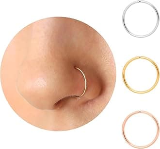 Small Thin Gold or Sterling Silver Nose Ring Hoops for Women, 22g/24g/20g Tiny Nose Piercing Jewelry,22 gauge or 24 gauge Nose Rings, 5mm/6mm/7mm/8mm/9mm/10mm