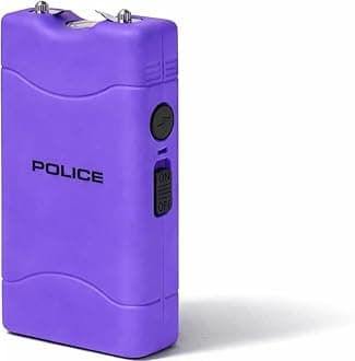 Stun Gun for Self Defense 800 - High Voltage Mini Rechargeable with LED Flashlight, Compact & Heavy Duty – Personal Security for Women & Men – Purple