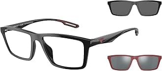 Men's Ea4189u Universal Fit Sunglasses with Two Interchangeable Clip-ons Rectangular