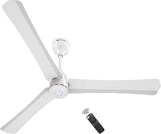 Renesa Halo Smart Alexa Enabled 1200mm BLDC Ceiling Fan with Remote |BEE 5 star | High Air Delivery |Low noise |LED Speed Indicator |Sleek Design | | 3 Year Warranty| Gloss White & Gold Ring