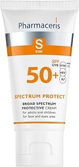Pharmaceris S Spectrum Protection Cream SPF 50+, 50 Ml – Ultra-Light, High-Tolerance Sun Cream With Shea Butter & Vitamin E For Sensitive Dry Skin, UVB + UVA + HEV + IR