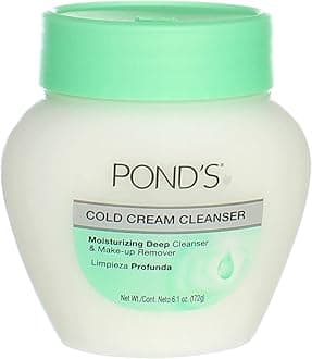 Pond’s Cold Cream Make-Up Remover, Deep Cleanser 2-Pack – Non-Comedogenic, Hypoallergenic, Dermatologist-Tested, 6.1 Oz Ea