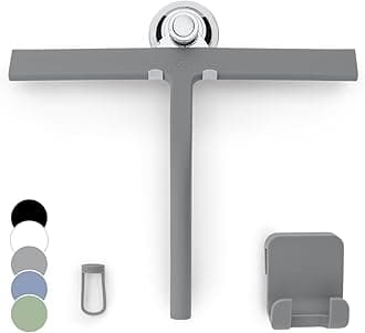 Gütewerk Shower Squeegee for Shower Doors, 28cm Car Window Squeegee Glass Cleaning, Silicone Shower Accessories, Window Cleaner Tool, Hygienic Glass Shower Cleaner Rubber Blade Shower Screen Squeegees