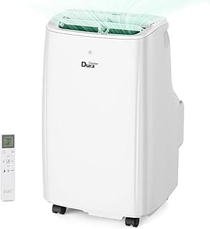 DuraComfortPortable Air Conditioners,10000 BTU(Ashrae) /6,300 BTU (SACC), Cooling,Dehumidifier,Fan Mode,Up to 250 Sq.Ft,Suitable for compact rooms,White