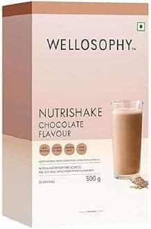 Oriflame Wellosophy Nutrishake Natural Shake 500gm High Protein, High Fiber, Gluten Free, Non GMO (Chocolate)