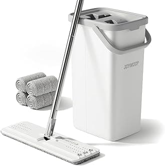 JOYMOOP Mop and Bucket Set, Dust Mops for Floor Cleaning, Wall Mop with 4 Microfiber Mop Head Replacement