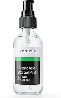 YEOUTH Glycolic Acid Peel for Face, At Home Exfoliator Aha 30% Glycolic Acid Face Peel with Retinol, Designed to Refresh & Smooth the Appearance of Skin 30ml