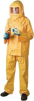 SAFETYZONE® PVC Chemical Suit Safety Protection from Chemical Splash Yellow Color with pant shirt & Hood (Pack of 1set)