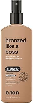 Sun Tanning Lotion Spray | Bronzed Like a Boss - Brown Outdoor Bronzing Accelerator, Best Tan Intensifier, No SPF, Packed with Coconut Oil, Peptides, & Vitamin E, Austrailian Brand, 8.45 Fl Oz