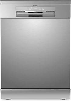 – Freestanding Dishwasher, Full Size, Standard 60cm Wide with 14 Place Settings, 8 Programs & 5 Functions, LED Display, Silver - DH167