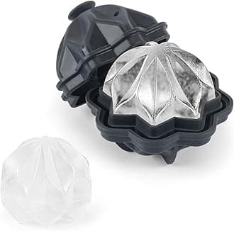 W&P Ripple Single Ice Mold, Perfect Etched Sphere, Slow Melting for Whiskey and Cocktails, Food Grade Premium Silicone, Dishwasher Safe, BPA Free