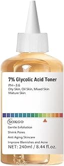 7% Glycolic Acid Exfoliating Toner, Exfoliating Facial Toner, Pore Minimizing Toner, Smooth Skin, Even Tone, Hydrating Formula