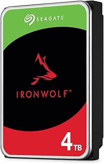 IronWolf, 4TB, NAS, Internal Hard Drive, CMR 3.5 Inch, SATA, 6GB/s, 5,400 RPM, 256MB Cache, for RAID Network Attached Storage (ST4000VN006)