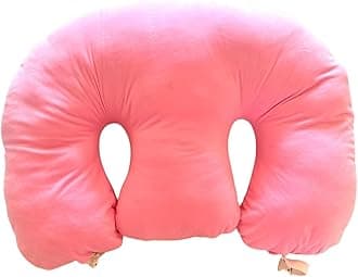 DuoComfort 7-in-1 Nursing and Support Pillow for Twins | Multi-Purpose Twin Feeding Pillow | Perfect for Breastfeeding, Bottlefeeding, Tummy Time, or Sitting Support | Built-in Back Rest (Pink)