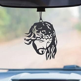 MH VILLA Acrylic Christian Car Hanging, Dream Catcher Car Mirror Hanging Accessories, Car Hanging Accessories Interior, Christian Hanging For Car, Car Decoration Accessories - Dn-3-1Pcs, Black