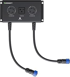 GROWATT Helios 3600 Portable Power Station Double Voltage Hub, 240V Split-Phase Connector, 7200W AC Output with 1 NEMA 6-20 and 2 NEMA 14-30