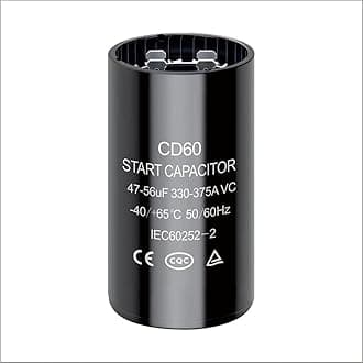 47-56 uf/MFD CD60 Round Start Capacitor ±20% 50/60 Hz 330-375 VAC Round Motor Well Pump Start Capacitor (47-56 uf/MFD, 1)