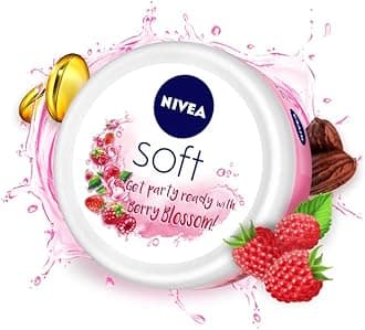 NIVEA Soft Berry Blossom, Light Moisturizer for Face, Hand & Body, Instant Hydration Non-Greasy Cream with Vitamin E & Jojoba Oil, 200 ml