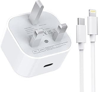 Apple MFi Certified 20W USB C Fast Charger - UK Type C Power Adapter with 2M iPhone Cable for iPhone 14/13/12 Pro Max/Mini/11/XR/X/8/iPad