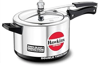 Aluminium 5 Litre Hevibase Pressure Cooker, Induction Inner Lid Cooker, Silver (Ih50)