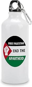 FREE Palestine End The Apartheid Water Bottles Palestine National Flag Aluminum Water Bottle 20 OZ Portable Travel Bottle for Cycling Fitness Sports Fits Most Bike Cages