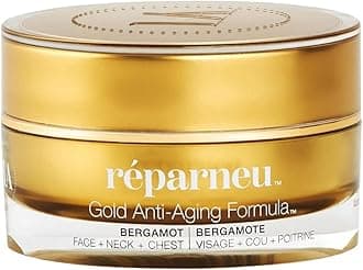 InfiniteAloe réparneu Gold Anti-Aging Formula, Neck Firming, Face Tightening, Anti Wrinkle Face Cream - Organic Aloe Powered with Collagen, Peptides & Retinyl - 0.5oz Jar