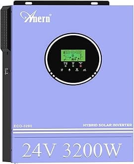 Anern 6200W Hybrid Solar Inverter 48V DC to 220-240VAC, Off Grid Pure Sine Wa...