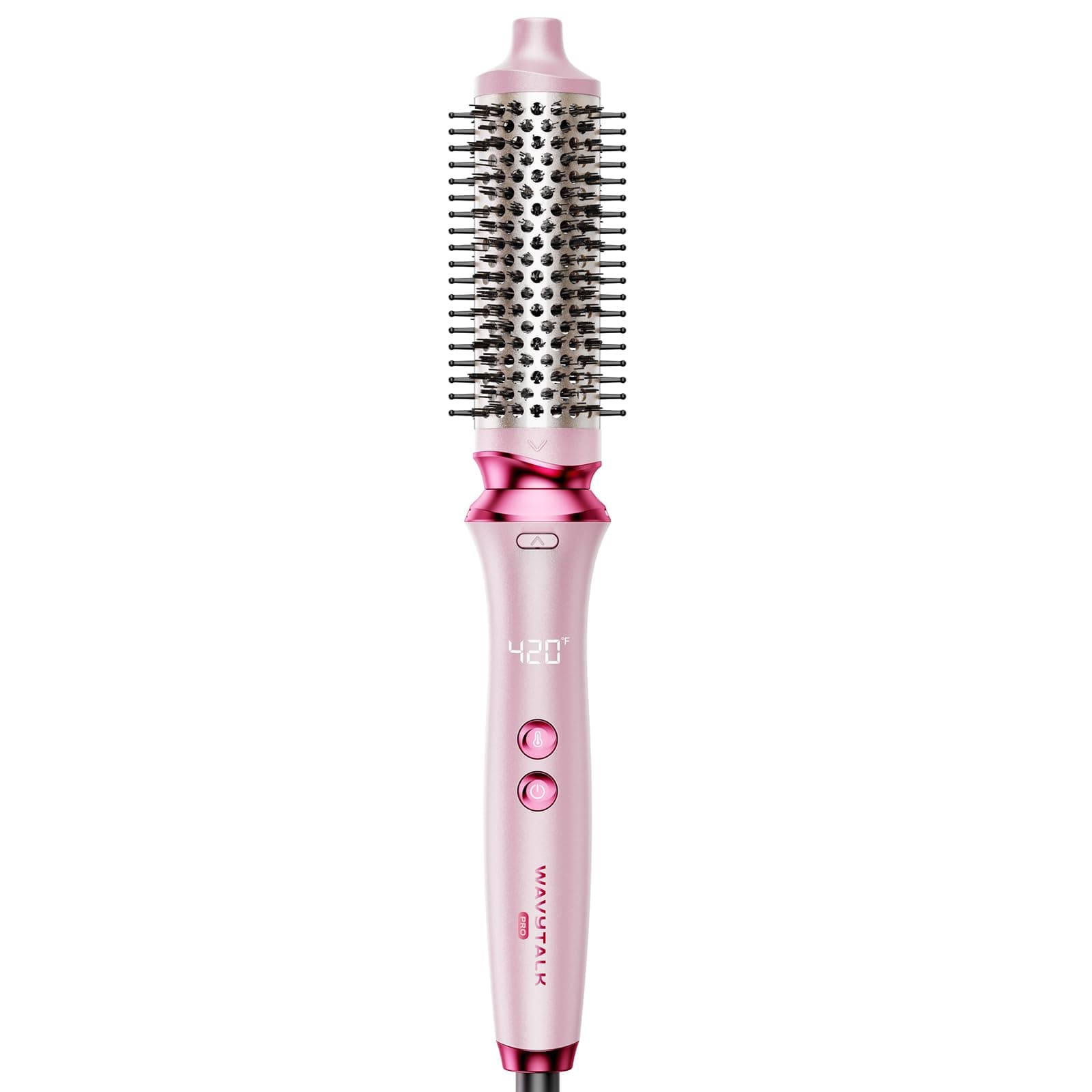 Wavytalk Thermal Brush, Wavytalk Heatwave Pro 1.5" Ionic Thermal Brush with Bilateral Ionic Outlet for Less Damage, One-Step Shiny Blowout Look, Pink